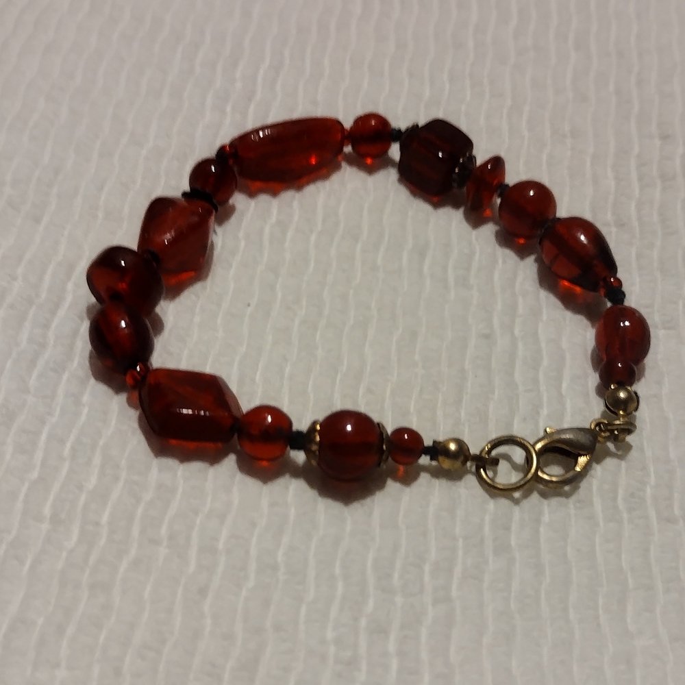 Silver And Ruby Vintage Bracelet - image 1